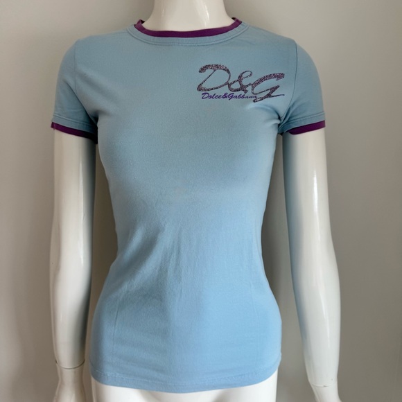 Authentic light blue dolce&gabbana D&G graphic tshirt - Picture 2 of 7
